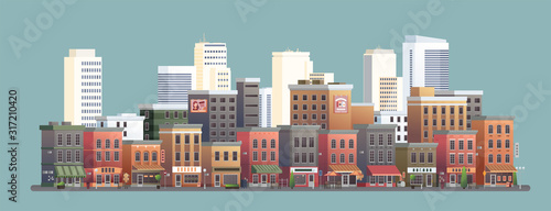 Downtown vector illustration isolated on background
