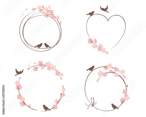 Frames for Wedding invitation. Set vector design elements on the theme of flowering and spring