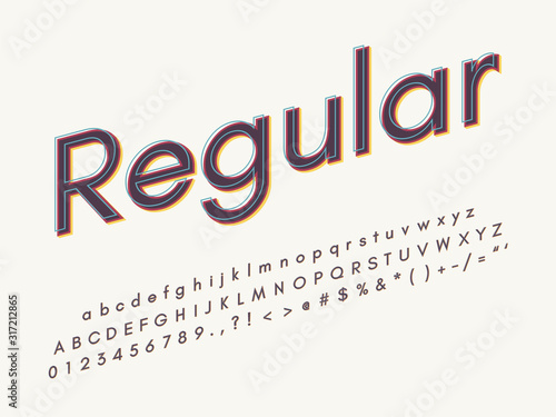 Stylish trendy logotype Retro Bar. 3D colorful Font