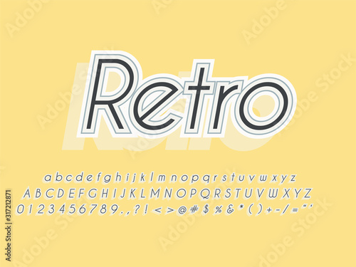 Stylish trendy logotype Retro Bar. 3D colorful Font