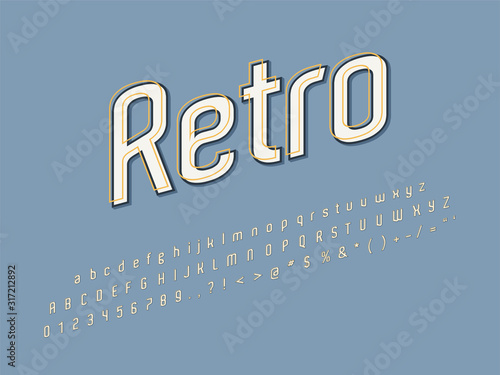 Stylish trendy logotype Retro Bar. 3D colorful Font