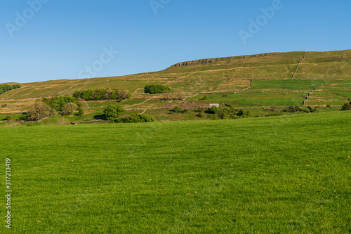 Landscape in the Upper Wensleydale near Gayle, North Yorkshire, England, UK