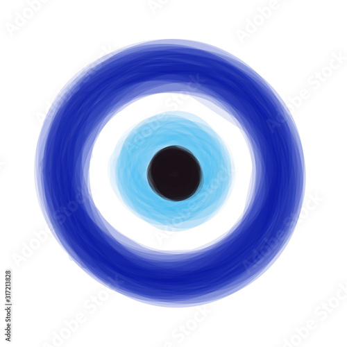 Hand drawn style turkish amulet. Protection from evil eye.