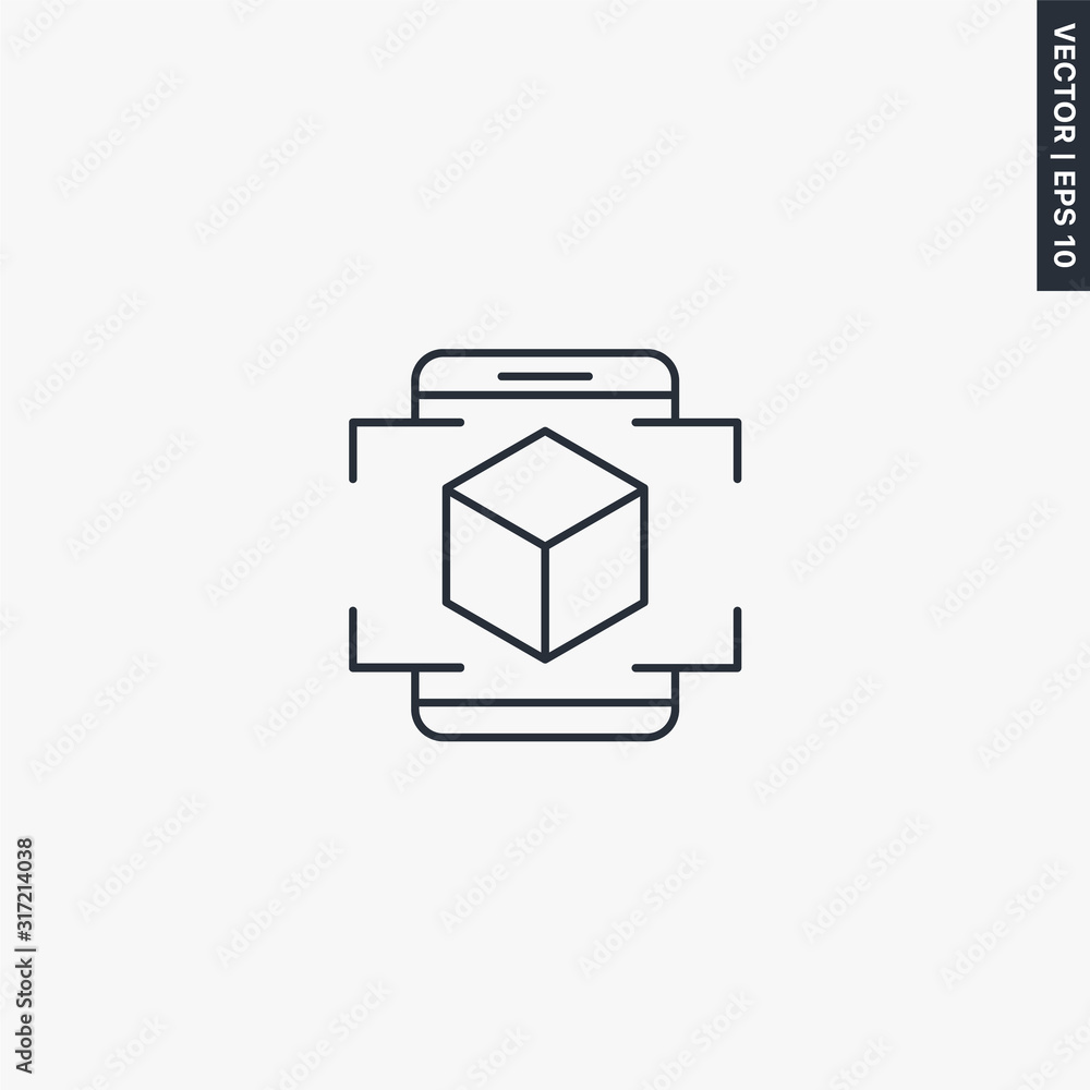 Augmented reality base, linear style sign for mobile concept and web design Augmented reality base, linear style sign for mobile concept and web design