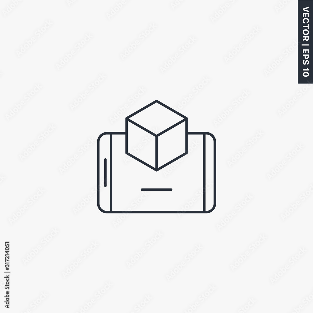 Augmented reality, linear style sign for mobile concept and web design Augmented reality, linear style sign for mobile concept and web design