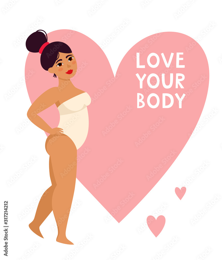 Bodypositive woman dressed in underwear isolated on white Bodypositive woman dressed in underwear isolated on white