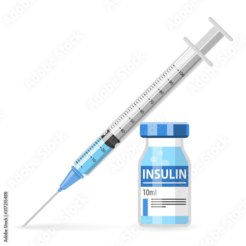 Plastic Medical Syringe and Vial Icon