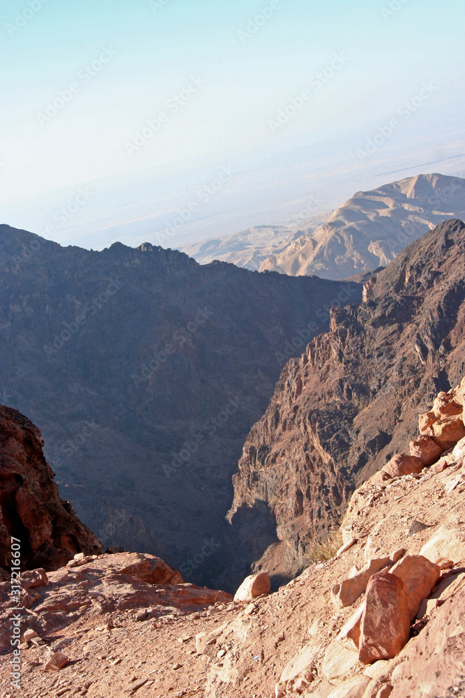 panorama from the top of Monastry Hill in Petra, Jordan
