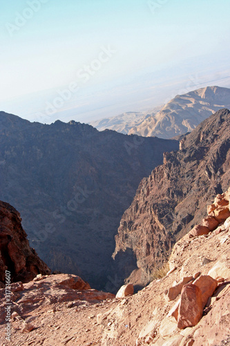 panorama from the top of Monastry Hill in Petra, Jordan