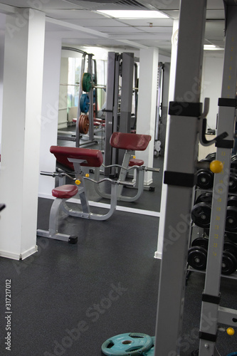 weight training equipment in a gym