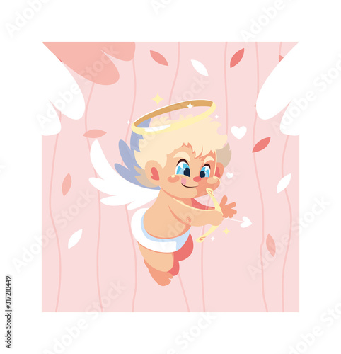 cute cupid angel , valentines day
