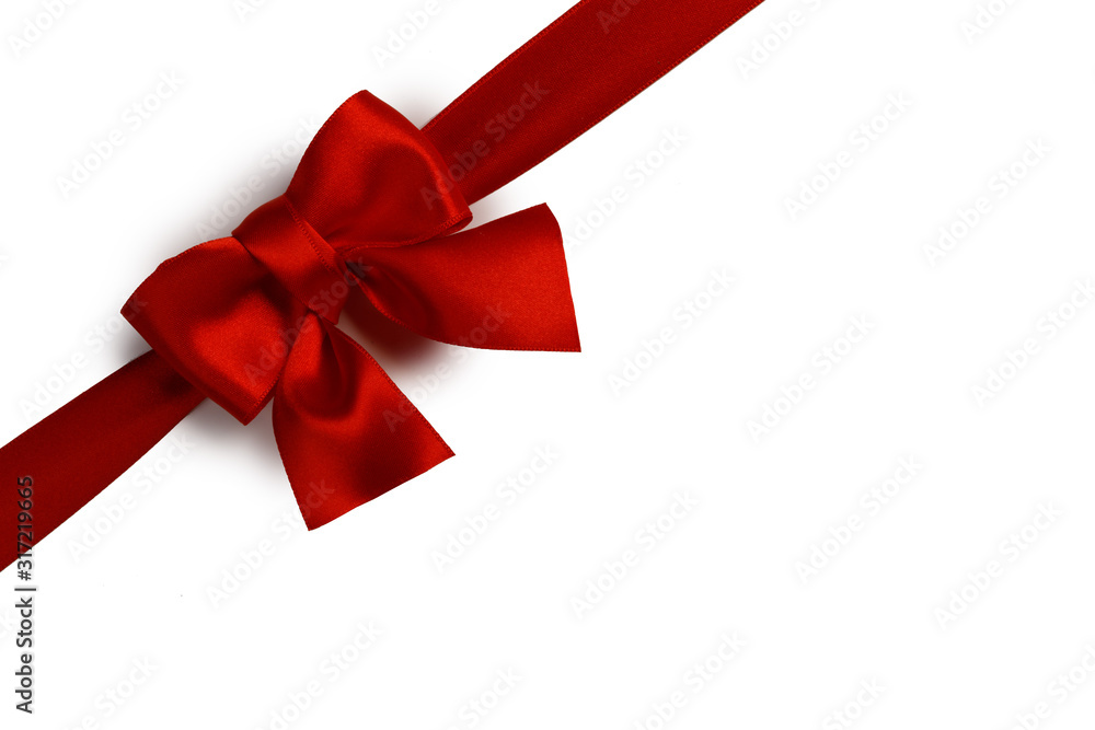 Red bow isolated on white Red bow isolated on white