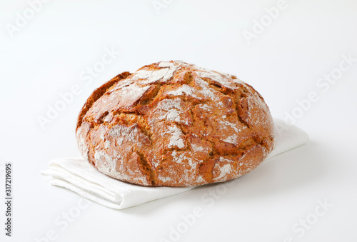 Rustic sourdough bread with crispy crust