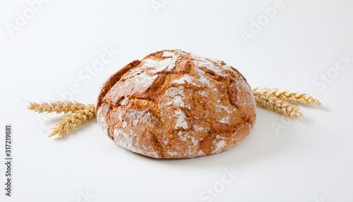 Rustic sourdough bread with crispy crust