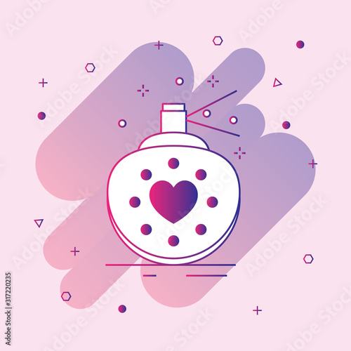  Perfume with heart line icon