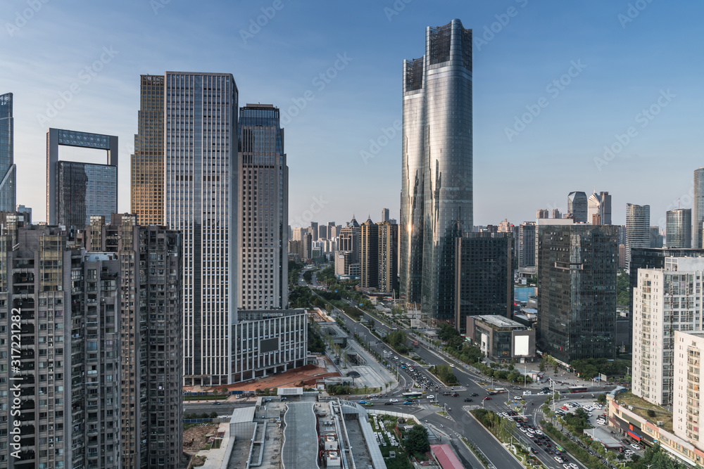 Obraz premium Panoramiczny widok na Nanchang, stolicę Jianxi