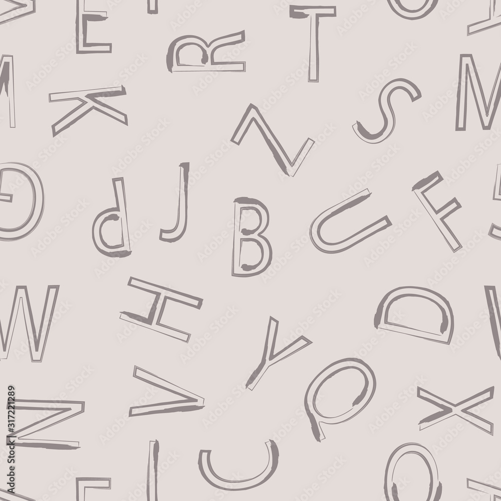 Vector repeat seamless letters pattern print background