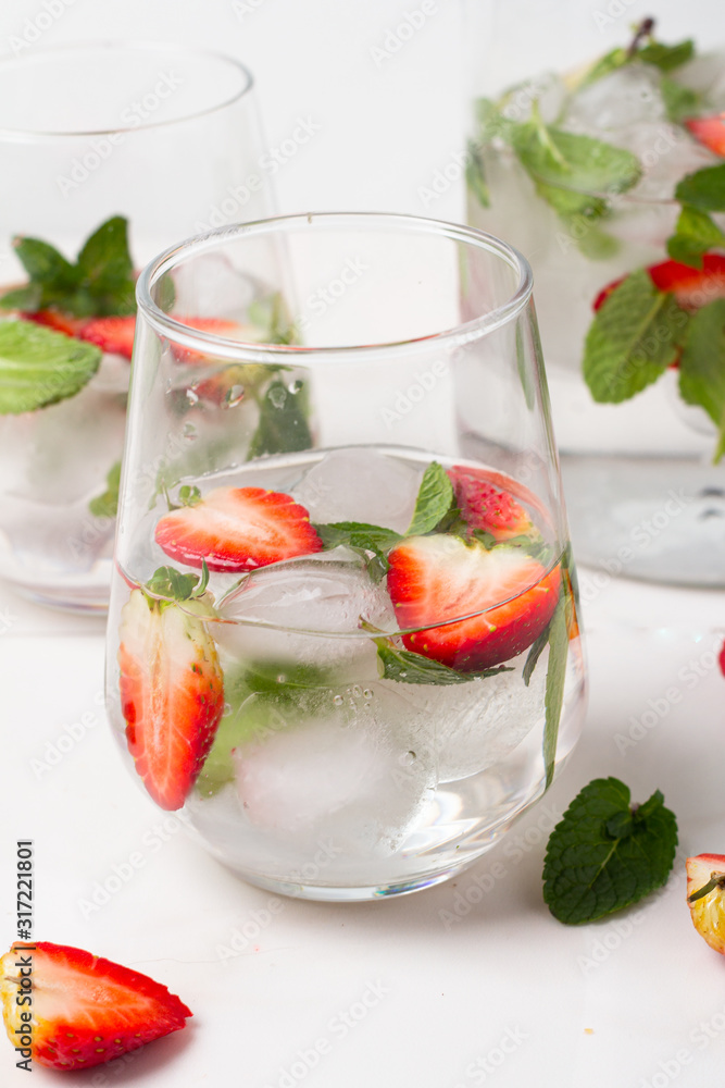 refreshing drink with berries and mint refreshing drink with berries and mint