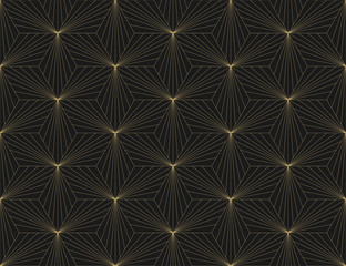 Handdoek met foto Zwart goud patronen Hexagonaal sterrenpatroon zwart en goud  © Vozduh