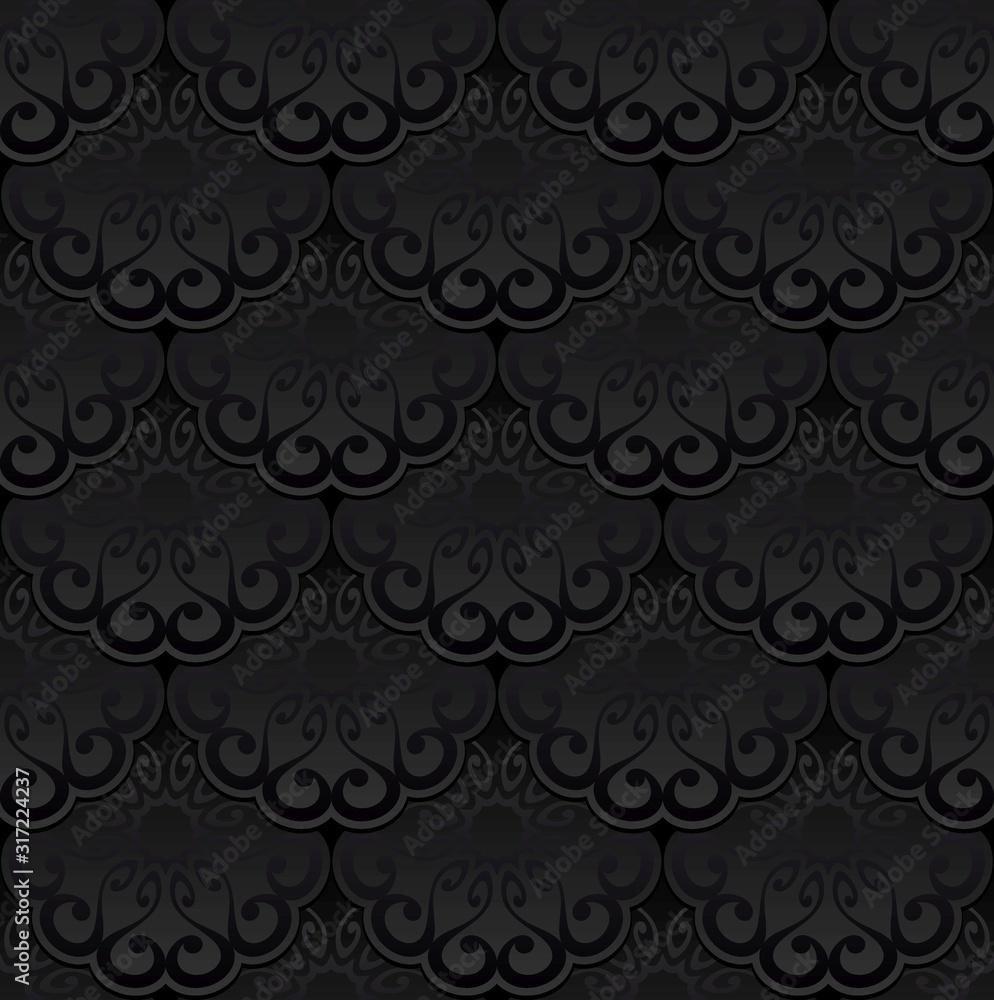 black background with ornament, seamless pattern black background with ornament, seamless pattern