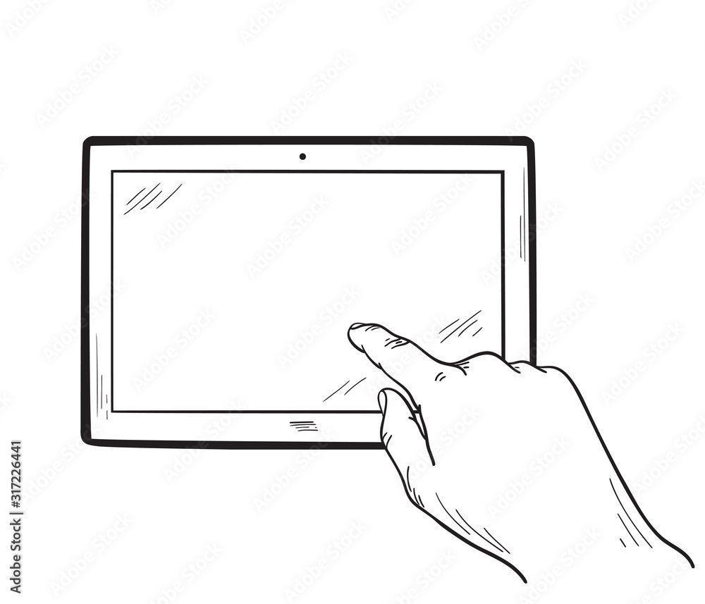 Free Vector  Hand gestures holding smartphone tablet touchscreen sketch  set isolated vector illustration