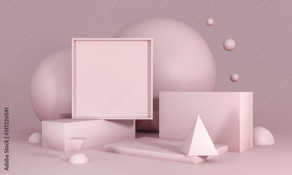 Podium, frame, exhibition stand - 3d illustration. Primitive minimalistic studio for advertising. Template for product show on pedals. Solid color scene for goods, cosmetics, brands. Podium, frame, exhibition stand - 3d illustration. Primitive minimalistic studio for advertising. Template for product show on pedals. Solid color scene for goods, cosmetics, brands.