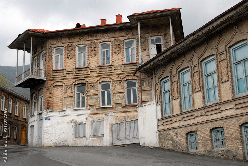 19th century houses in Sheki town. Azerbaijan, Caucasus.