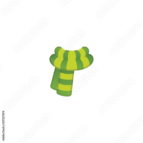 Scarf Vector Icon. Isolated Scarf, Winter Accessory Emoji, Emoticon Illustration