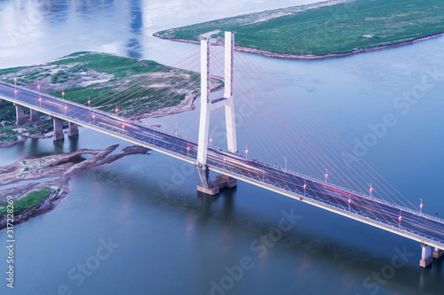 Photography named bayi bridge in the night of shanghai china