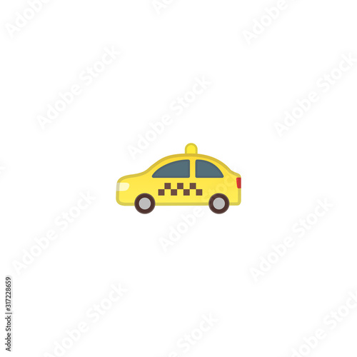 Taxi Car Vector Icon. Isolated Passenger Taxi Automobile Emoji, Emoticon Illustration