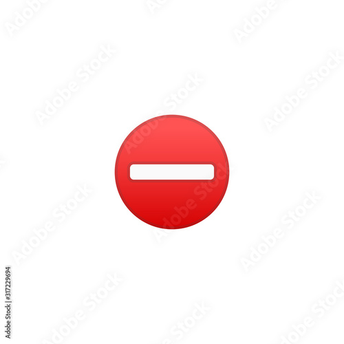 No Entry Sign Vector Icon. Isolated Stop Road Sign Cartoon Style Emoji, Emoticon Illustration