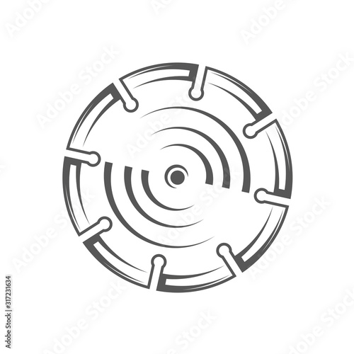 Saw blade isolated on white background