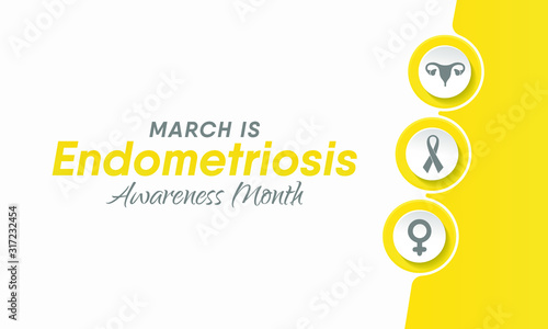 Vector illustration on the theme of National Endometriosis awareness month of March.