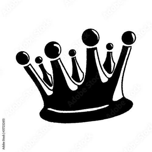 Crown logo graffiti icon.Set of crown illustrations in sketching style.Hand drawn simple objects.