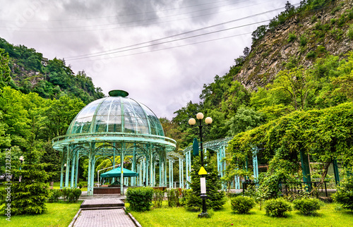 The Mineral Water Pavilion in the Central Park of Borjomi, Georgia photo