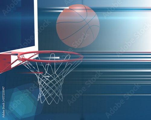 Abstract sports  background with basketball backboard and ball from lines. Futuristic sport concept. © Anatoly Stojko