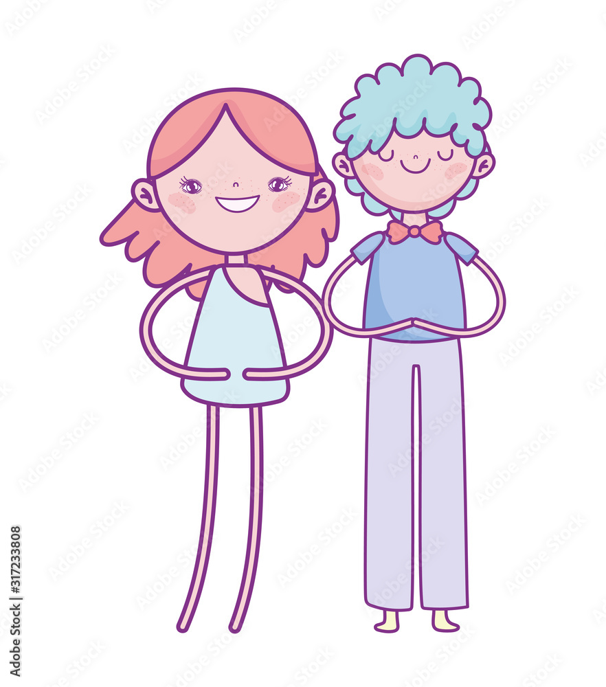 happy valentines day, young man and cupid character love concept happy valentines day, young man and cupid character love concept