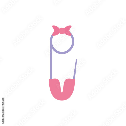 Isolated baby female cloth pin vector design