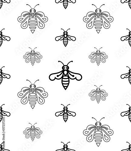 Honey Bee Icon Seamless Pattern © Ajay Shrivastava