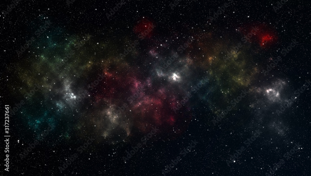 Naklejka premium beautiful of universe filled with the stars, nebula and galaxy in night sky