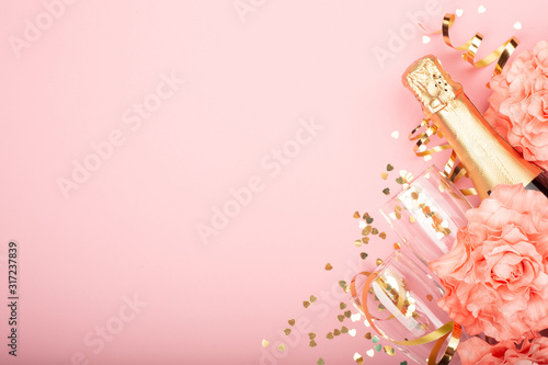 Valentines day champagne