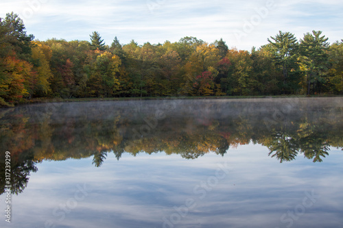 Foggy morning on Bushkill Lake, Bushkill, PA