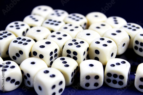 Casino black background with dice. Online casino banner. White and gold dice with reflection isolatel on black. 3d rendering casino clipart. play the game. life game