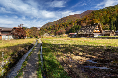 Historic Village of Ogimachi in Shirakawa-gō, UNESCO World Heritage Site, a small, traditional village showcasing a building style known as gasshō-zukuri. Japan. © Carlos Neto