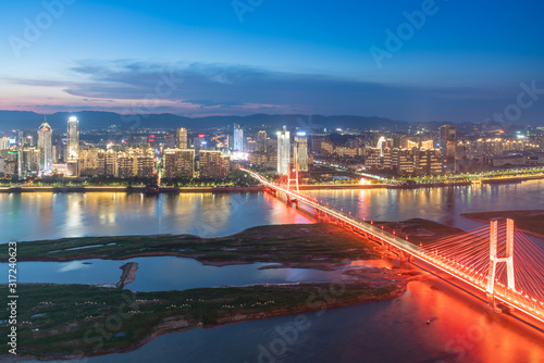 Photography named bayi bridge in the night of shanghai china