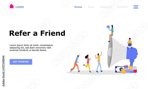 Refer a Friend Vector Illustration Concept, Suitable for web landing page, ui,  mobile app, editorial design, flyer, banner, and other related occasion