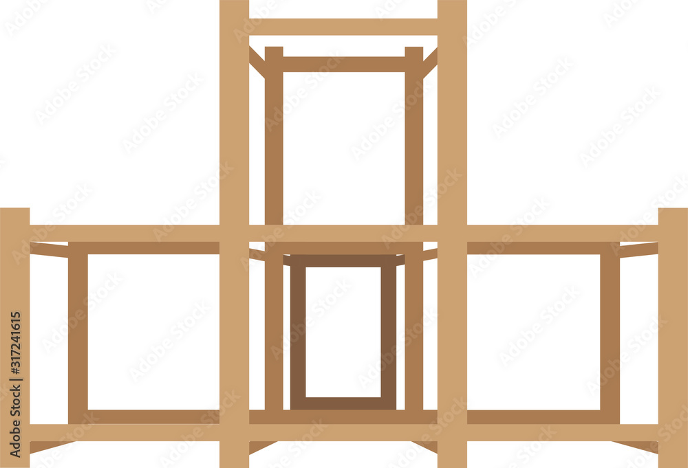 イラスト素材 ジャングルジム 遊具 木製 ベクター Stock Vektorgrafik Adobe Stock