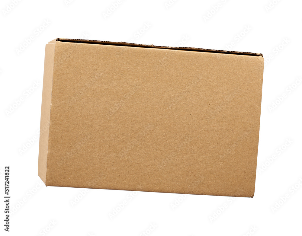 closed brown rectangular cardboard box for transporting goods closed brown rectangular cardboard box for transporting goods