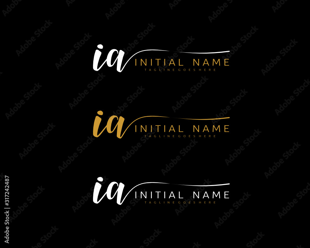 I A IA Initial handwriting logo vector. Hand lettering for designs. I A IA Initial handwriting logo vector. Hand lettering for designs.