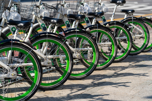Photography Public bicycle rental station in Seoul ,South Korea